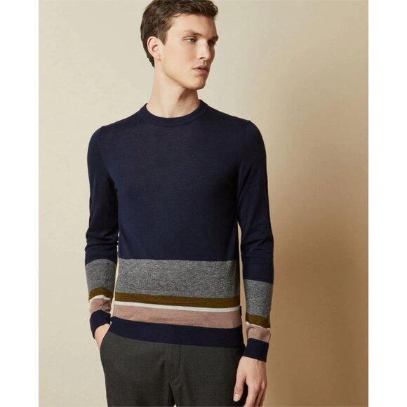 Ted Baker Long Sleeve Host Crew Neck Wool-Blend MENS Sweater Size (2) S/36 - Picture 3 of 7